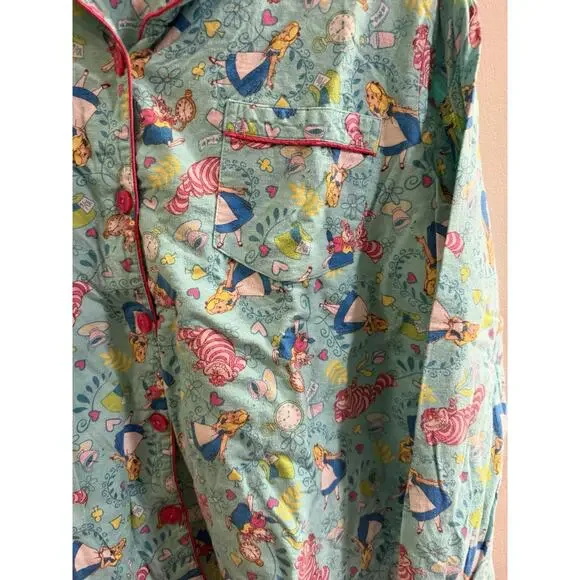 Alice In Wonderland Disney Store 3xl Flannel Cotton Pajama Set Drawstring Plus - Picture 10 of 10